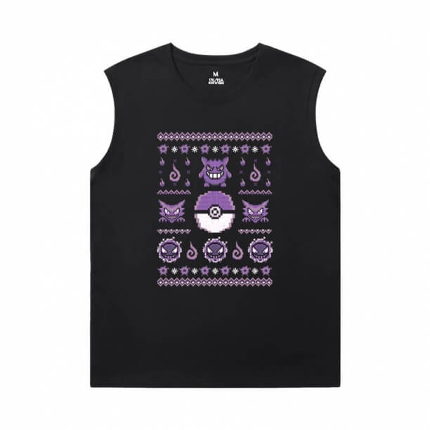 Pokemon Boys Sleeveless Tshirt Cotton Gengar Tee Shirt