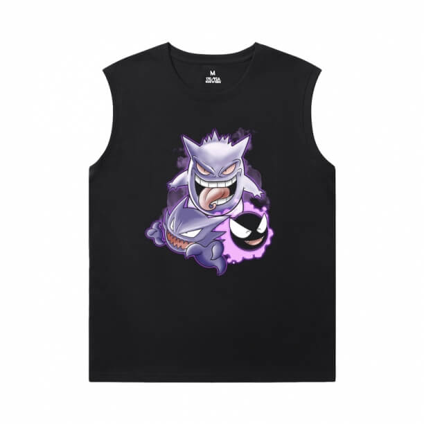 Pokemon Camisa de qualidade Gengar Camiseta Sem Mangas