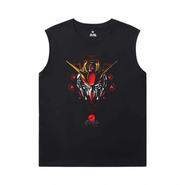 Gundam Tee Vintage Anime ärmellose Baumwolle T Shirts