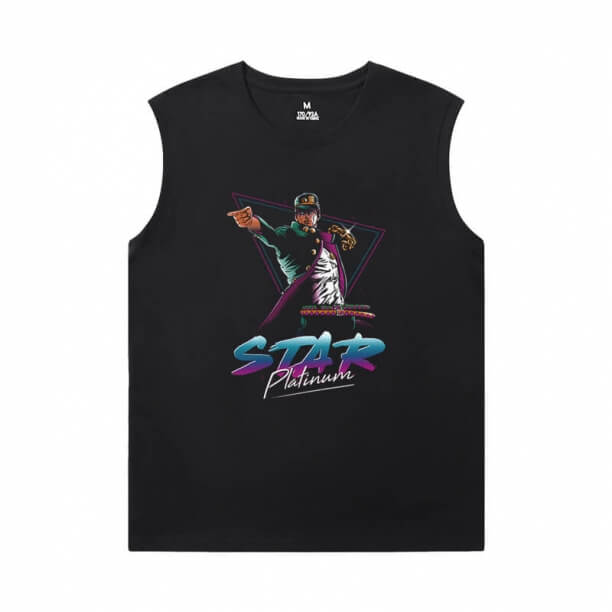 JoJo Sleeveless Printed T Shirts Mens Hot Topic Anime Kujo Jotaro T-Shirts