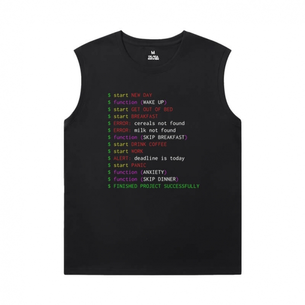 Cotton Tshirt Geek Programmer Mens Sleeveless T Shirts