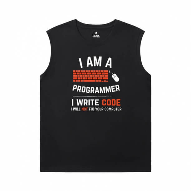 Programmer Sports Sleeveless T Shirts Geek Cotton Tees