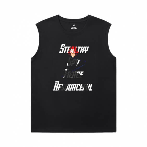 Marvel Black Widow Sleeveless Crew Neck T Shirt The Avengers Tee Shirt