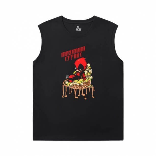 Deadpool Sleeveless T Shirts Men'S For Gym Marvel Tees