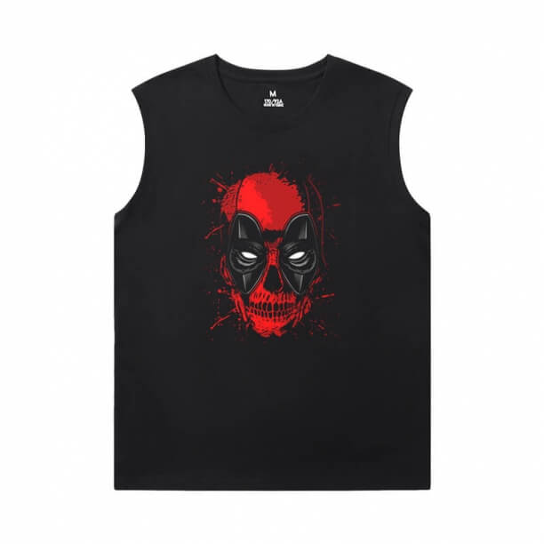 Deadpool Black Sleeveless Shirt Men Marvel Shirt