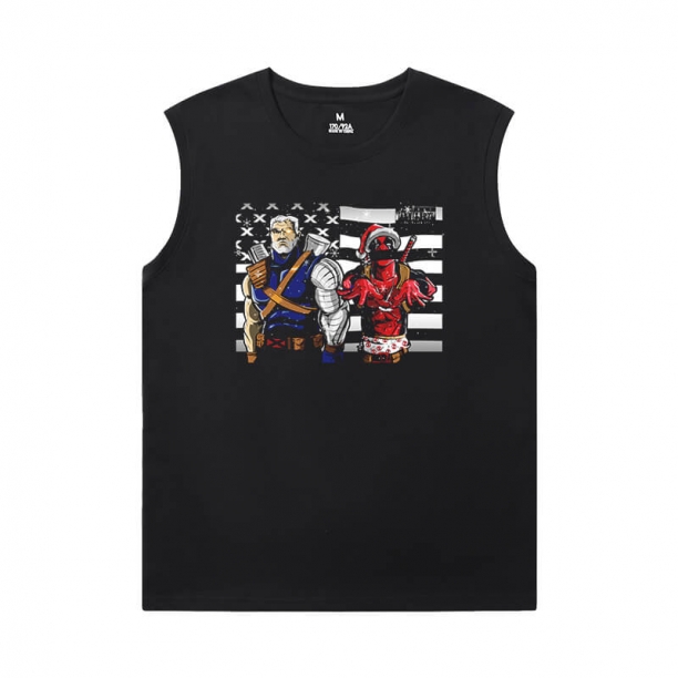 Marvel Deadpool Tee Sleeveless T Shirt Negru