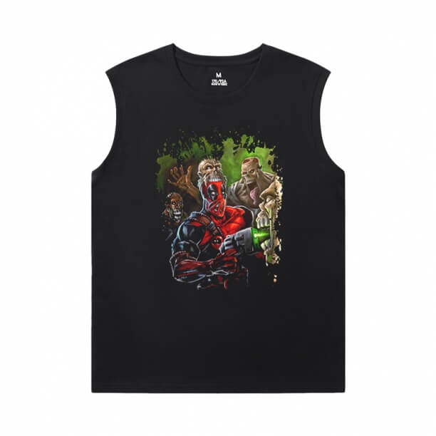 เสื้อยืดแขนกุดแขนกุด Deadpool บุรุษ มาร์เวล เสื้อยืด