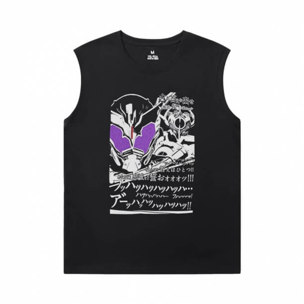 Masked Rider Tees Anime Đen Sleeveless Shirt Men