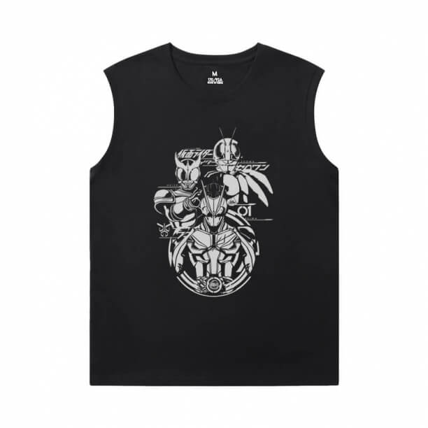 Masked Rider T-Shirt Vintage Anime Men'S Sleeveless T Shirts Cotton