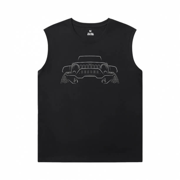 Racing Car Tee Cotton Jeep Mens Oversized Sleeveless T Shirt