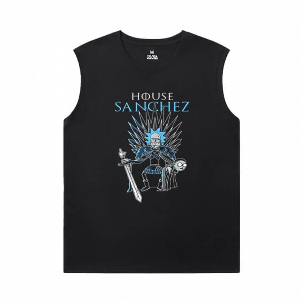 Rick and Morty Black Sleeveless Shirt Men Personalised Tee