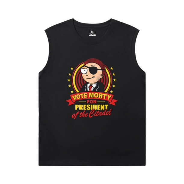 Rick and Morty Printed Sleeveless T Shirts For Mens Cotton Tee