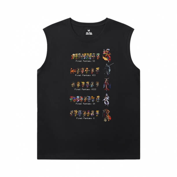 Final Fantasy Masculino camisetas sem mangas camisas de qualidade de algodão