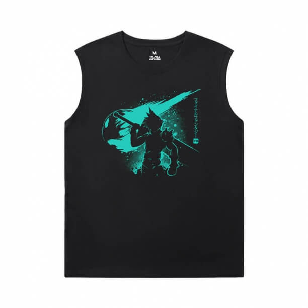 Final Fantasy Camiseta sem mangas Mens Cotton Tee Shirt