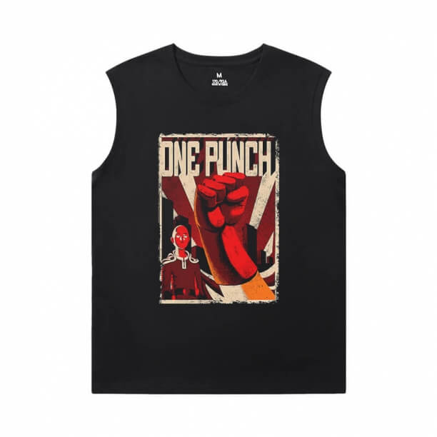 One Punch Man Sleeveless Cotton T Shirts Japanese Anime Shirt