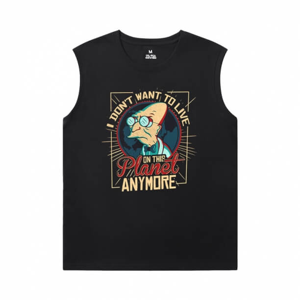 Anime americano Futurama Tee Tópico Quente Mens Designer Camisetas Sem Mangas