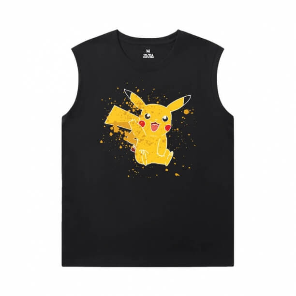 Cotton Shirts Pokemon Round Neck Sleeveless T Shirt