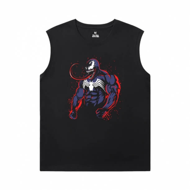 Camisa da Camisa da Marvel Venom Mens Camisetas sem Mangas