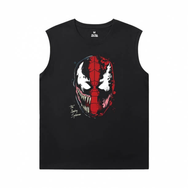 Venom Black Sleeveless Shirt Men Marvel Tees