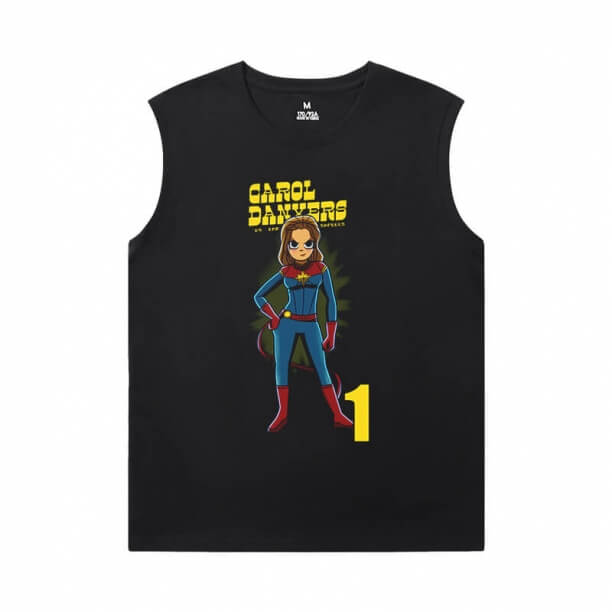 The Avengers Shirts Marvel Captain Marvel Men'S Sleeveless T Shirts For Gym