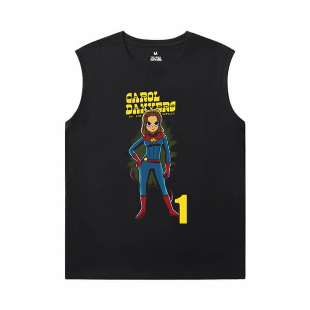 アベンジャーズシャツマーベルキャプテンマーベルメンズノースリーブTシャツジム用