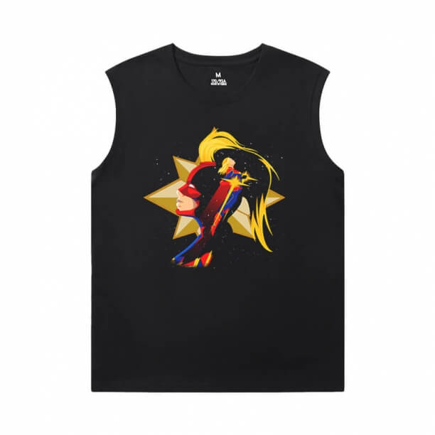 Căpitanul Marvel Tees Marvel The Avengers supradimensionate Sleeveless T Shirt