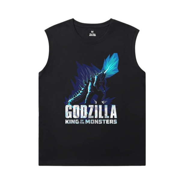 Godzilla Round Neck Sleeveless T Shirt Cotton Tee Shirt