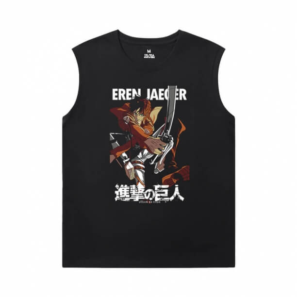 Atac pe Titan Mens Designer Sleeveless T Shirts Vintage Anime Tee