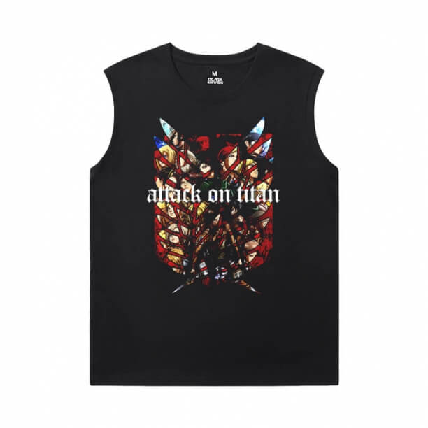 Tấn công vào Titan Tee Shirt Vintage Anime Sleeveless T Shirt Mens Gym