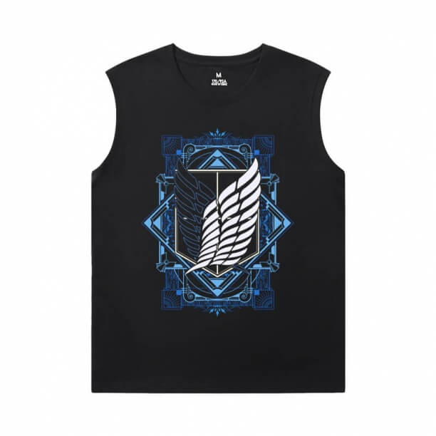 Angreb på Titan Herre Sleeveless Sports T Shirts Anime T-shirts