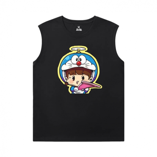 Doraemon Tees Cool Đen Sleeveless Shirt Men