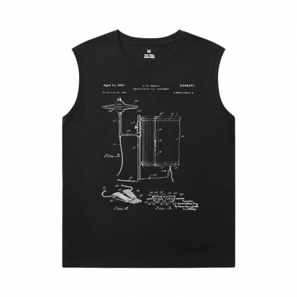 Cool Rock Tshirt Musical Instrument Sleeveless Crew Neck T Shirt