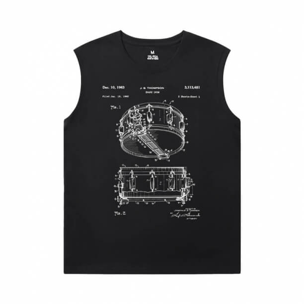Musical Instrument Sleeveless T Shirt Black Quality Rock Shirt