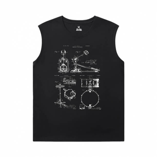 Camisetas de instrumento musical personalizadas rock camisas sem mangas mens