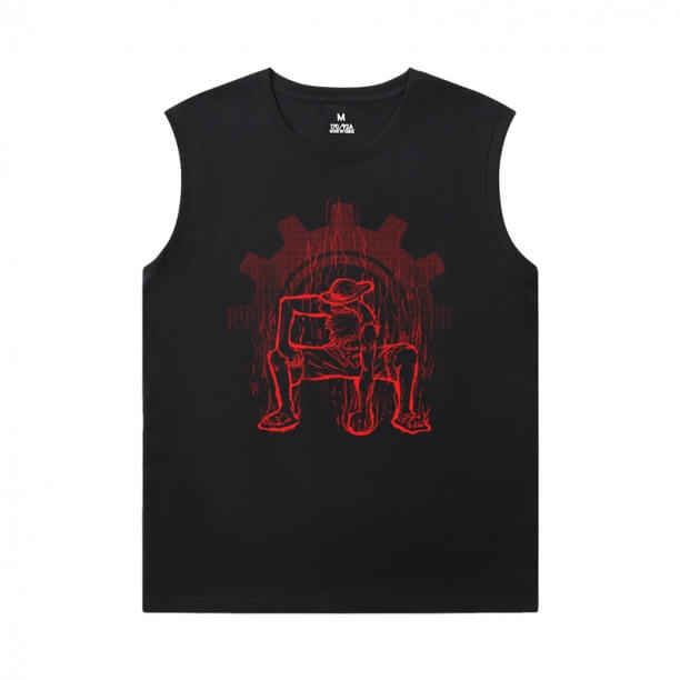 One Piece Black Sleeveless T Shirt Mens Anime Quality T-Shirts