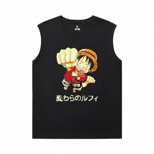 Heißes Thema Tshirt Anime ein Stück ärmelloses T Shirt schwarz