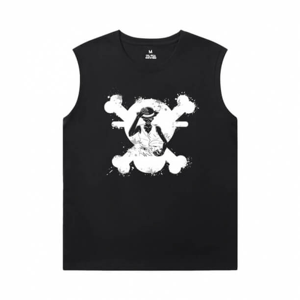 Anime One Piece Sleeveless Cotton T Shirts Cotton Tee Shirt