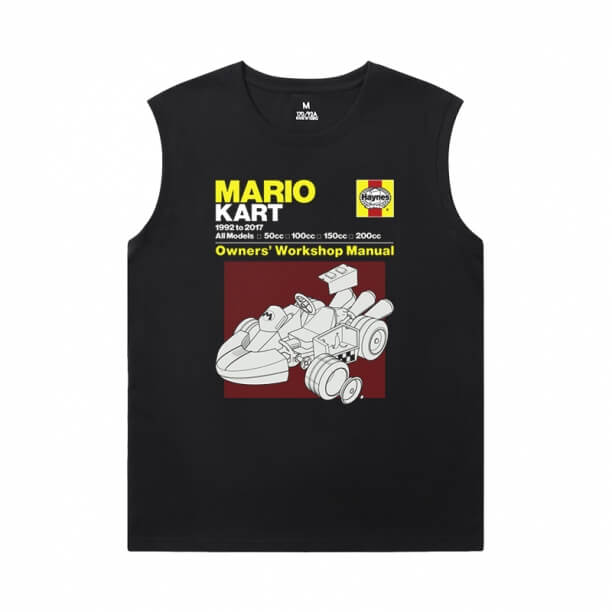 Mario Preto Camiseta sem Mangas Qualidade Camiseta