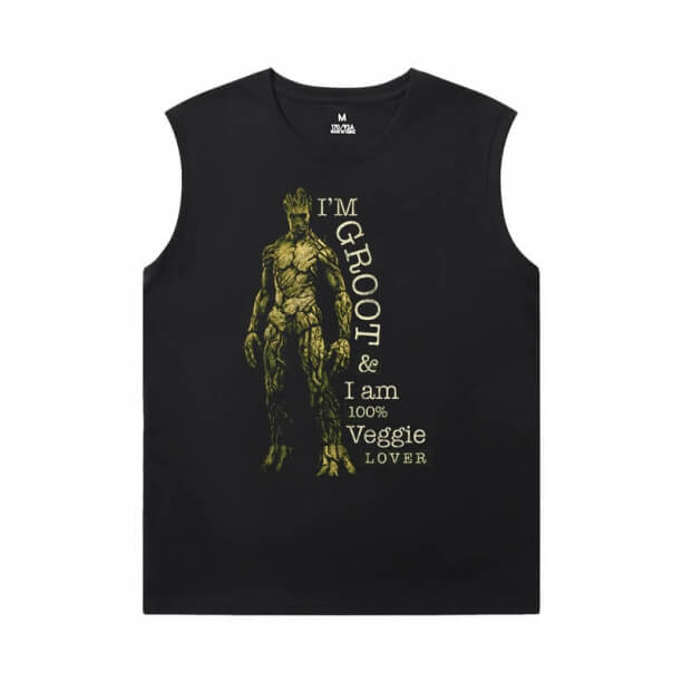 Camisetas guardiãs da galáxia marvel groot camisas sem mangas para academia