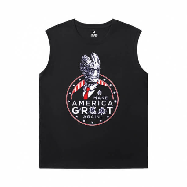 Camisetas groot marvel guardiões da galáxia camisas gráficas sem mangas