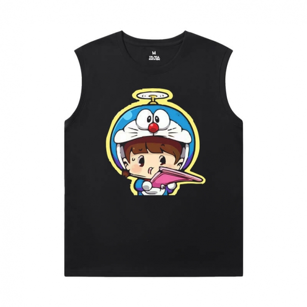 Doraemon Camisetas Quentes Tópico Gato Basquete Mangasless T Shirt