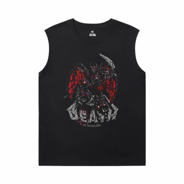 Gundam Mens Designer Sleeveless T Shirts Anime Tee Shirt