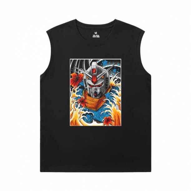 Gundam Herre Ærmeløs Sports T shirts Vintage Anime Tees