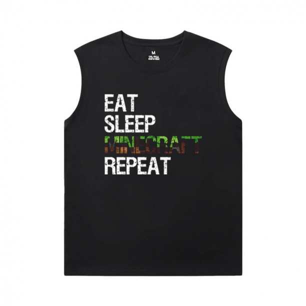 Minecraft Mens Sleeveless Tee Shirts Bông Creeper Tees Minecraft Mens Sleeveless Tee Shirts Bông Creeper Tees