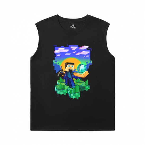 Minecraft tričko bez rukávov pre mužov Personalizované Creeper Shirt