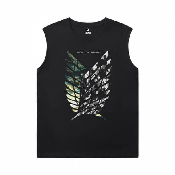 Attack on Titan Mens Graphic Sleeveless Shirts Anime Tees