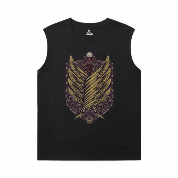 Ataque em Titan Sleeveless Camisa Sem Lado Vintage Anime Tee