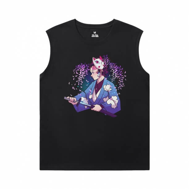 Anime Demon Slayer Tee Shirt Cotton Thể thao Sleeveless T Shirts