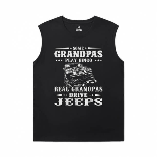 Camisa de carro qualidade Jeep Wrangler Mangas Sem Mangas Masculinos