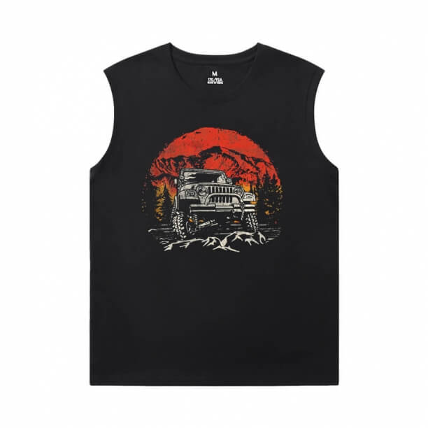 Tópico quente Jeep Wrangler Camisetas carro sem mangas camisetas impressas mens